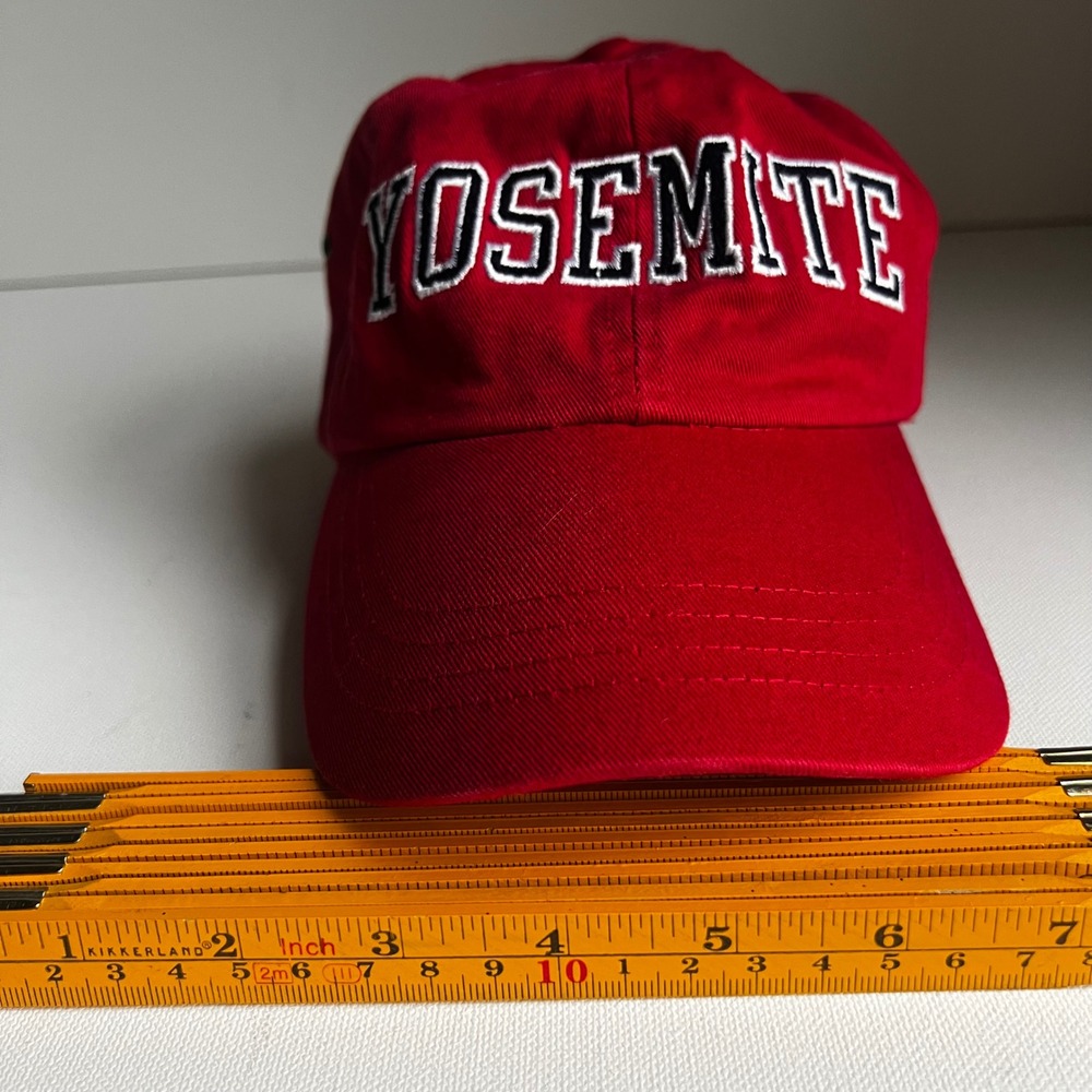 MV Sport Yosemite National Park Red Cotton Embroidered Adjustable Baseball Hat
